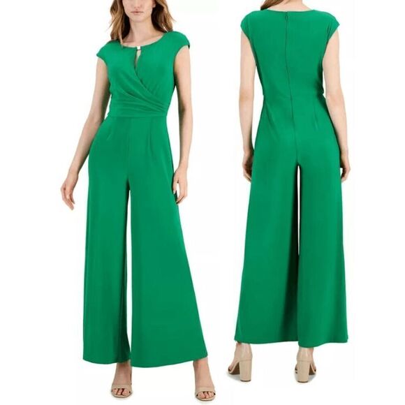 NWT Kasper Women's Maryanne Wide-Leg Pockets Jumpsuit XXL - Picture 1 of 13